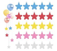UNINGYI Lot de 25 poids de ballon en forme d'étoile en plastique réutilisables pour ballons à l'hélium d'anniversaire Grand format Rouge/jaune/bleu/rose/blanc