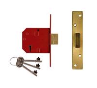 UNION 2134E 5 Levier BS Mortaise Interblocage Satin Laiton Finir 79.5mm 3in Box
