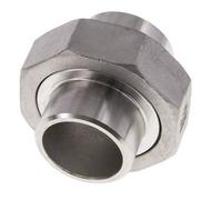 Union Connecteur droit 33.7mm Extrémité à souder Acier inoxydable Joint plat PTFE 16bar (224.8psi)