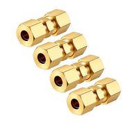 Union de tube de compression en laiton massif de 1/4 pouce | Pack de 4 pour rejoindre des pistes droites
