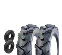 Union EGA08TMU Lot de 2 pneus + 2 chambres à air pour tracteur 3,50 - 8 TM renforcés 4PR Pneus de roues pour fausses mauvaises herbes