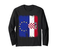Union européenne Croatie Demi-drapeau Fière Union européenne racines croates Manche Longue