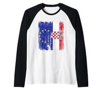 Union européenne Croatie Demi-drapeau Fière Union européenne racines croates Manche Raglan