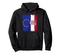 Union européenne Croatie Demi-drapeau Fière Union européenne racines croates Sweat à Capuche