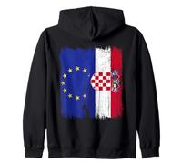 Union européenne Croatie Demi-drapeau Fière Union européenne racines croates Sweat à Capuche