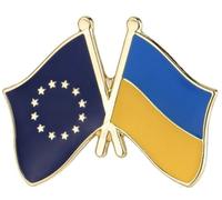 Union Européenne Europe Ukraine Drapeau National Ukrainien Croix Drapeaux Amitié Amour Alliance Alliés Broche en émail 2,5 cm, 1 Inch, Émail, émail