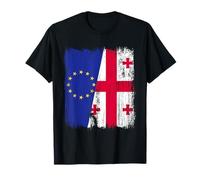 Union européenne Géorgie Demi drapeau Union européenne racines géorgiennes T-Shirt