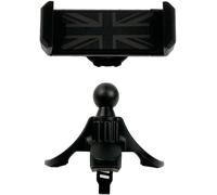 Union Jack Car Phone Holder For Mini Cooper R Series Circular Car Air Vent Phone Holder Hands Free Smartphone Iphone Holder (Black Flag)