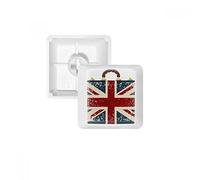 Union Jack Rétro Valise Grande-Bretagne Drapeau Anglais Culture PBT Keycaps pour Clavier Mécanique Blanc OEM sans Marquage d'impression R4 Multicolore