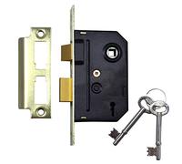 Union Locks 2295 avec 2 à mortaiser Sash-Lock 63 mm - Laiton Poli (boîte)