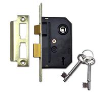 Union Locks 2295 avec 2 à mortaiser Sash-Lock 63 mm - Laiton Poli (Visi Lot)