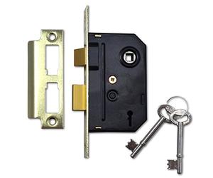 Union Locks 2295 avec 2 à mortaiser Sash-Lock 63 mm - Laiton Poli (Visi Lot)
