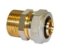 Union mâle à compression pour tube multicouche - M26x34 - diam 26 mm BOUTTÉ