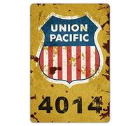 Union Pacific Railway Logo Train Railroad Décoration murale rétro en métal 20,3 x 30,5 cm
