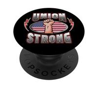 Union Strong Labor Day Solidarity Proud Pro Worker US Flag PopSockets PopGrip Adhésif