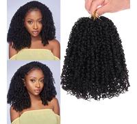 Unionbeauty Yanky Twist Extensions de cheveux synthétiques pré-torsadés au crochet - 25,4 cm - Noir naturel - 1B# 8