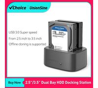 UnionSine-Station d'accueil pour disque dur, Clone hors ligne SATA vers USB 3.0, Clone HDD, 2.5, 3.5 en effet, boîtier SSD EU Adapter