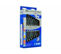 Unior 602844 602844-Juego de 8 llaves fijas de Dos Bocas en Expositor de cartón 6 a 22 mm Serie 110/1CS Homme, Gris-Gris/Bleu