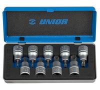 Unior 603657 - Juego de 9 vasos de 1/2" Con perfil Torx en caja metálica de TX 20 a TX 60 Serie 192/12
