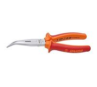 UNIOR 610438 - Alicate con puntas semirredondas boca curva con corte y grip aislado VDE 170 mm serie 512/1VDEBI