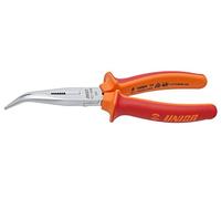 UNIOR 610439 - Alicate con puntas semirredondas boca curva con corte y grip aislado VDE 200 mm serie 512/1VDEBI