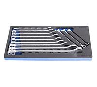 UNIOR 621053 - Juego de 12 llaves combinadas cortas en bandeja SOS de 8 a 24 mm serie 964/2BSOS