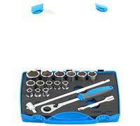 UNIOR 622023 - Juego de 17 vasos y accesorios de 1/2" 6 caras en caja de plástico de 10 a 32 mm serie 190BI6P17