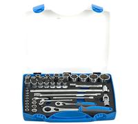 Jeu de Douilles Unior 1/2" et 1/4" avec Embouts et Accessoires 43-pièces Or