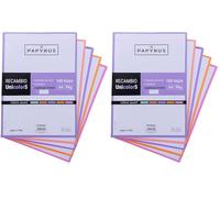 UNIPAPEL 53392398 Recharge de 100 feuilles A4, 5 bandes de couleurs pastel, quadrillage 5 x 5, 90 g, Papyrus - Unicolore 5 (Lot de 2)