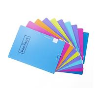 Unipapel 98431699. Papyrus Lot de 10 cahiers A5 + 48 feuilles lisses avec marge, couverture en polypropylène, 12 couleurs aléatoires