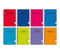 Unipapel 98440097 Papyrus 01-Uniclasic Lot de 10 cahiers Couverture souple Format folio 3,5 mm 80 feuilles 90 g Couleurs assorties
