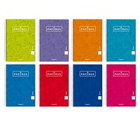 Unipapel 98441096 Lot de 5 Cahiers 2,5 mm Papyrus 03-Uniclasic Format A4 Papier 90 g 80 feuilles Couleurs Assorties Aléatoires Couverture arrière