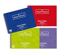 Unipapel Blocks 37002498 Block de dessin avec encadrement, Papyrus, papier 160 g, Microperforé, 2 perceuses, certifié FSC, Blanc, Folio prolongé