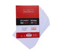 Unipapel Carrés 4 x 4 mm, feuilles de 90 g, avec marbre, 4 trous, papier, multicolore, A5