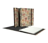 Unipapel - Classeur 4 anneaux écologique A4, avec planificateur et recharge 100 feuilles recyclées 90 g, quadrillées 5 x 5, bandes de couleur, Uninature Design Cappadoce, FSC Recycled 100%, Carpebook