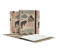 Unipapel - Classeur 4 anneaux écologique A4, avec recharge 100 feuilles recyclées 90 g, quadrillées 5 x 5, bandes de couleur, Uninature Design baleines, FSC Recycled 100% | Carpebook