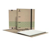 Unipapel | Classeur 4 anneaux écologiques A4 | Comprend 100 feuilles recyclées 90 g | Grilles 5 x 5 | Bandes de couleurs | Uninature Concept Verde | Certifié FSC | Carpebook