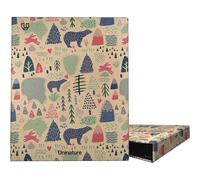 Unipapel - Classeur à anneaux A4 écologique, carton et papier, 100% recyclé, 4 anneaux de 25 mm, forme D, Uninature Design Alaska, FSC Recycled 100%, parfait pour ranger des documents et des notes