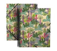 Unipapel - Classeur avec pochettes transparentes à spirale A4, Maxiplás Uninature Design Amazonas, couvertures en carton et kraft 100% recyclés, 40 doublures, certifié FSC, parfait pour documents