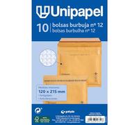 Unipapel Lot de 10 enveloppes rembourrées en kraft avec papier bulle intérieur, 120 x 215 mm, fermeture autocollante, parfaites pour des envois sûrs et protégés, certifiées FSC