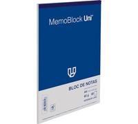 Unipapel Lot de 5 blocs de notes A4 | 80 feuilles lisses | Papier 60 g micro-perforé | 29 x 5 x 21 cm | Couverture résistante | Memoblock Uni