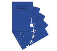 Unipapel Lot de 5 carnets A4 3,5 cm Papyrus 12, bleu foncé, couverture plastique imperméable, système flexible, papier extra blanc Paperclas90g, 48 feuilles, parfait matériel scolaire, certifié FSC