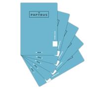 Unipapel Lot de 5 carnets A4 3,5 cm Papyrus 12, turquoise, couverture plastique imperméable, système flexible, papier extra blanc Paperclas90g, 48 feuilles, parfait matériel scolaire, certifié FSC