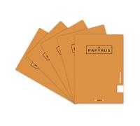 Unipapel Lot de cahiers A5+, lignes, Papyrus 12, orange, couverture plastique imperméable, système flexible, papier extra blanc Paperclas90g, 48 feuilles, parfait matériel scolaire, certifié FSC