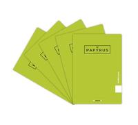 Unipapel Lot de cahiers A5+, lignes, Papyrus 12, vert, couverture plastique imperméable, système flexible, papier extra blanc Paperclas90g, 48 feuilles, parfait matériel scolaire, certifié FSC