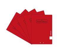 Unipapel Lot de cahiers A5+, quadrillage 4 x 4, Papyrus 12, rouge, couverture plastique imperméable, système flexible, papier extra blanc Paperclas90g, 48 feuilles, parfait matériel scolaire, certifié