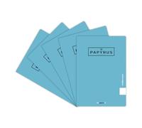 Unipapel Lot de cahiers A5 +, quadrillage 4 x 4, Papyrus 12, turquoise, couverture plastique imperméable, système flexible, papier extra blanc 90 g, 48 feuilles, parfait matériel scolaire, certifié