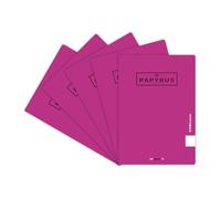 Unipapel Lot de cahiers A5 +, règle 3,5 cm, Papyrus 12, fuchsia, couverture plastique imperméable, système flexible, papier extra blanc Paperclas90g, 48 feuilles, parfait matériel scolaire, certifié