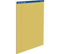 Unipapel MemoBlock Uni Lot de 5 blocs de notes juridiques A4 50 feuilles lignées 8 mm avec marge Papier 60 g Jaune Feuilles micro-perforées 29,5 x 21 cm