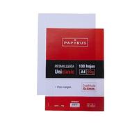 UNIPAPEL Papercla 53390200 Lot de 100 feuilles carrées de 4 mm de papier avec marge de 90 g Blanc Format A4